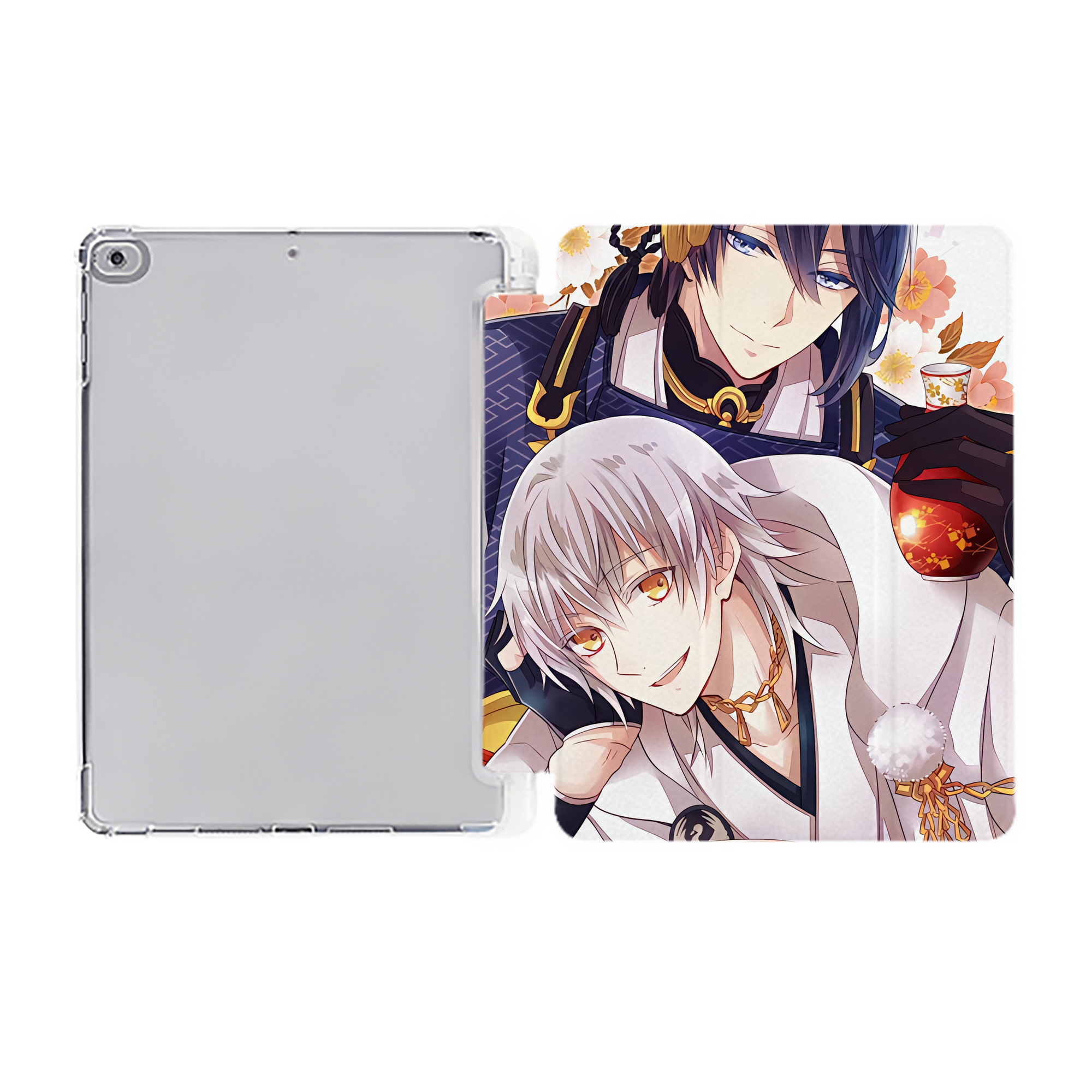 （画像用） 刀剣乱舞 Touken Ranbu IPad ケース ペン収納付き 三つ折りスタンド PUレザー×シリコン 対応機種9.5/10.5/10.9インチ